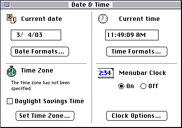 Time and date in System 7.5.3 (Date & Time)