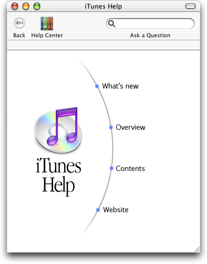 Help in iTunes 3