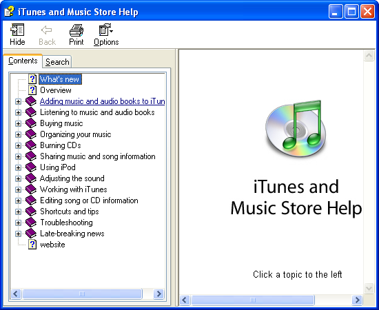 Help in iTunes 4.1