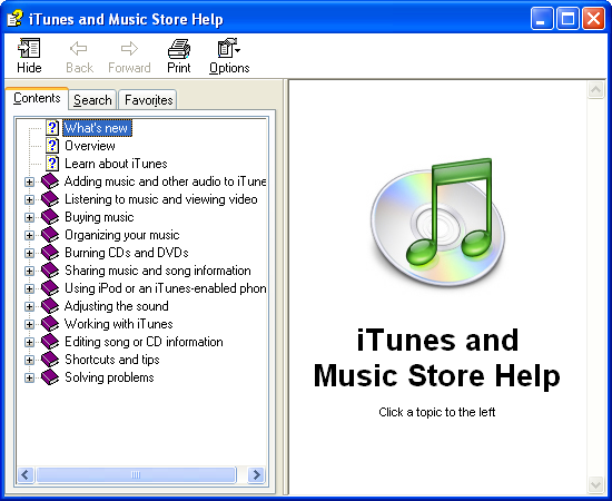 Help in iTunes 5