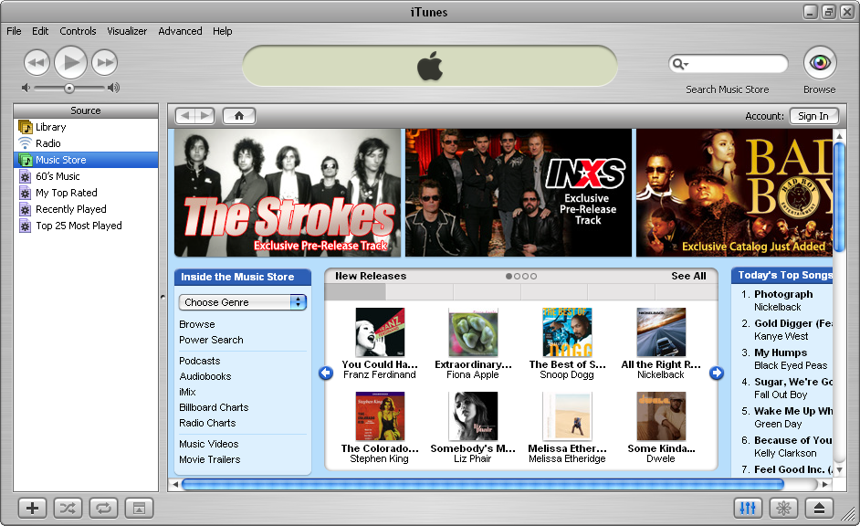 First run in iTunes 4.1