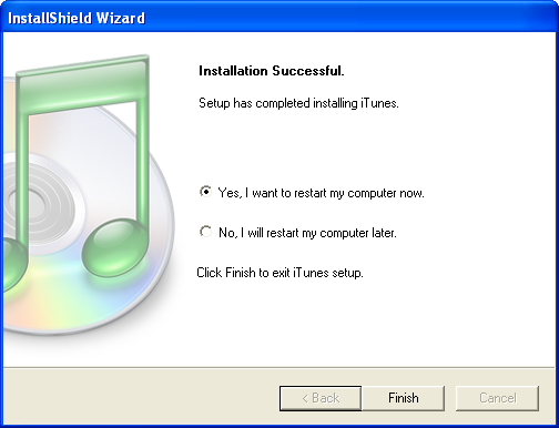 Installation complete in iTunes 4.1