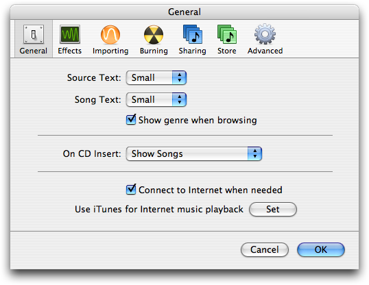 Preferences in iTunes 4.1