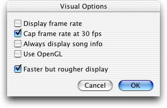 Visualizer options in iTunes 3