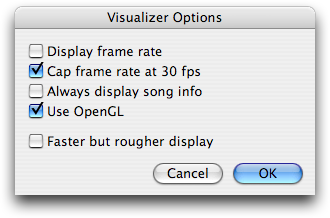 Visualizer options in iTunes 5