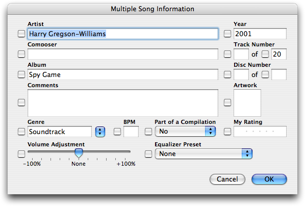 Multiple songs info in iTunes 4.1