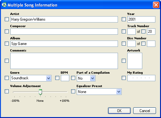 Multiple songs info in iTunes 4.1