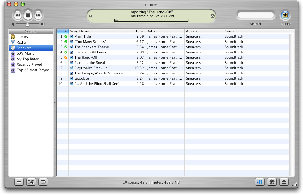 Importing in iTunes 3