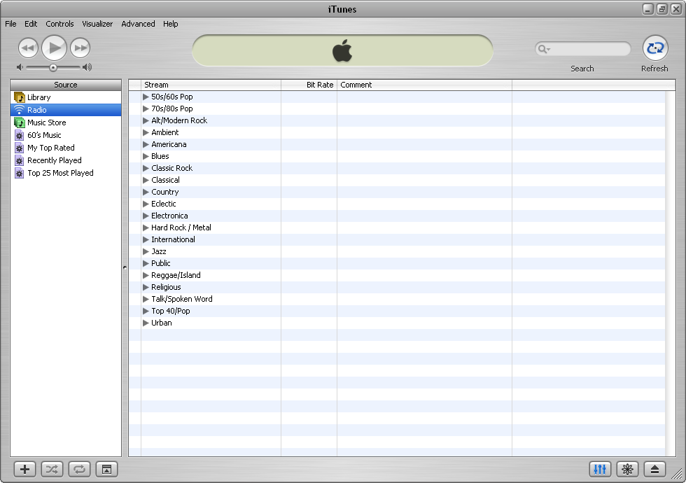 Radio in iTunes 4.1