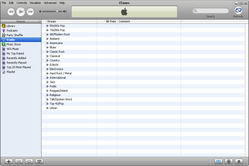 Radio in iTunes 5