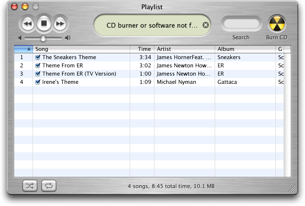 Burning a CD in iTunes 2