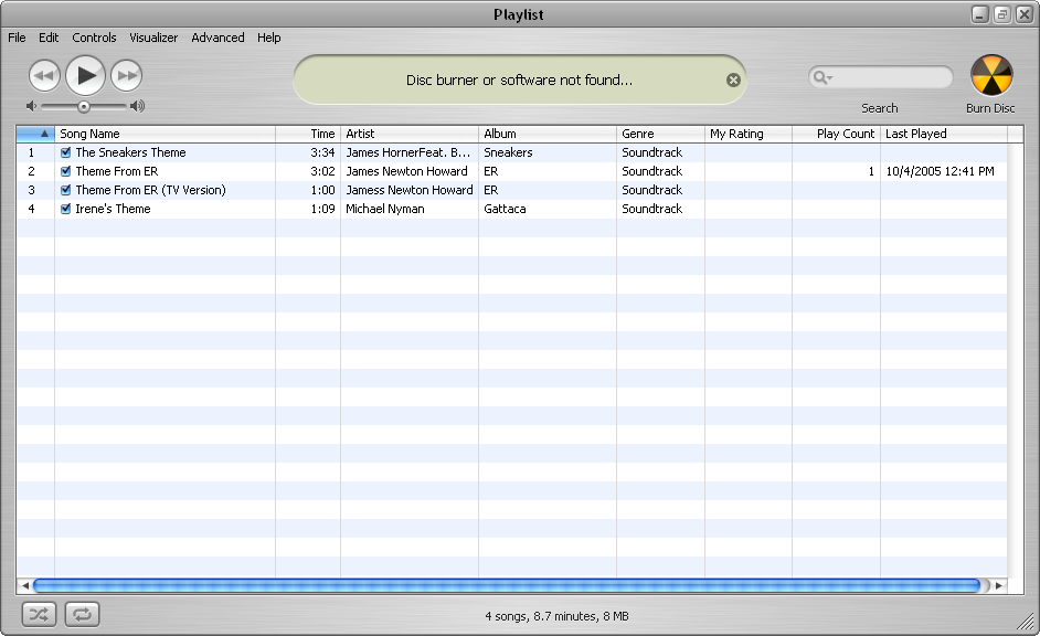 Burning a CD in iTunes 4.1