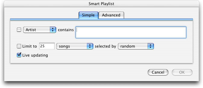 New smart playlist in iTunes 3