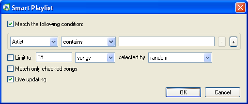 New smart playlist in iTunes 4.1