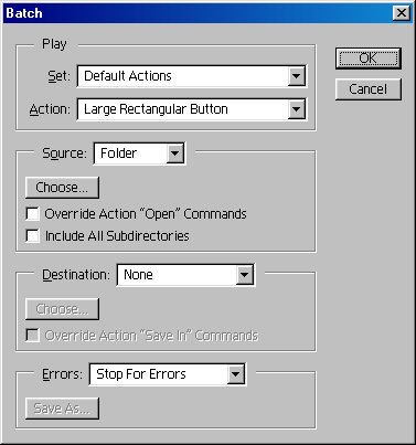 Batch in Adobe Photoshop 5.5