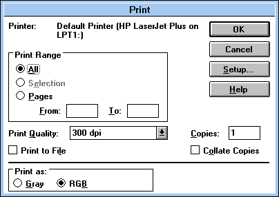 Print in Adobe Photoshop 2.5 LE