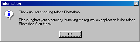 Installation complete in Adobe Photoshop 5.5