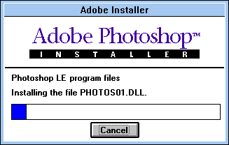 File copying in Adobe Photoshop 2.5 LE