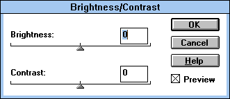 Brightness/Contrast in Adobe Photoshop 2.5 LE