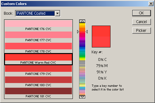 Colour picker in Adobe Photoshop 6.0