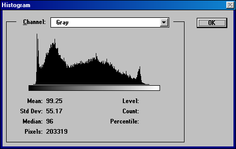 Histogram in Adobe Photoshop 3.0.4