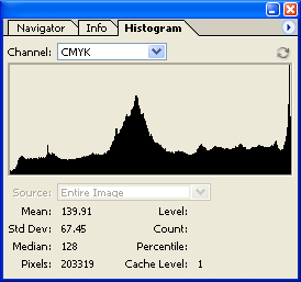 Histogram in Adobe Photoshop CS