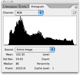 Histogram in Adobe Photoshop CS2