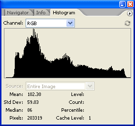 Histogram in Adobe Photoshop CS2