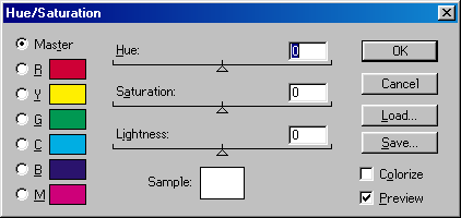 Hue/Saturation in Adobe Photoshop 4.0