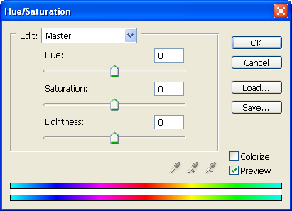 Hue/Saturation in Adobe Photoshop CS