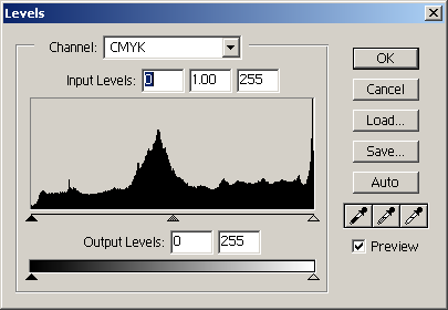 Levels in Adobe Photoshop 6.0