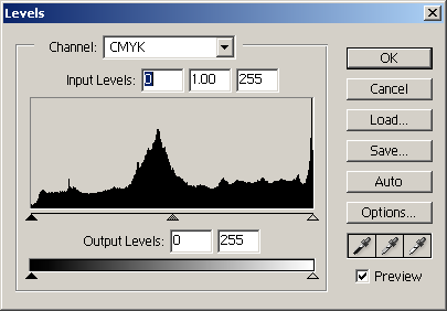 Levels in Adobe Photoshop 7.0