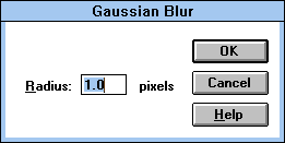 Gaussian blur filter in Adobe Photoshop 2.5 LE