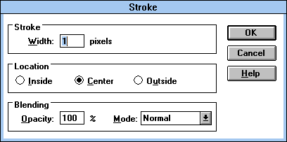 Stroke in Adobe Photoshop 2.5 LE