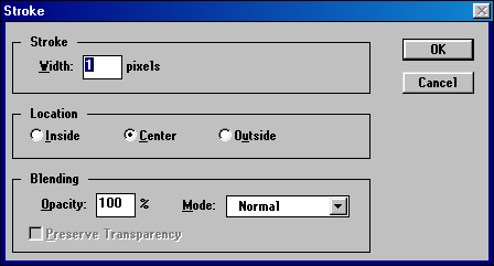 Stroke in Adobe Photoshop 3.0.4