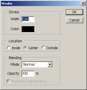 Stroke in Adobe Photoshop 6.0