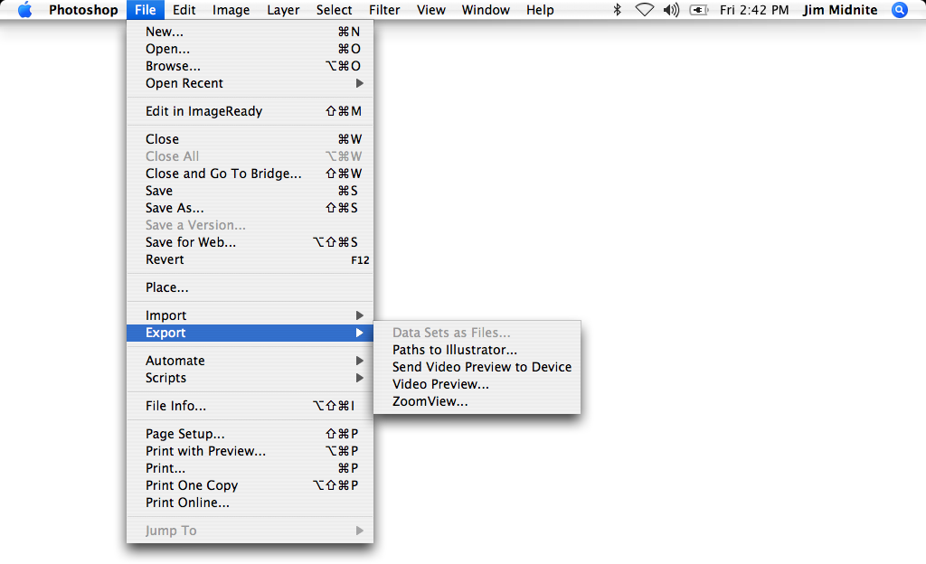 mac adobe photoshop edit menu