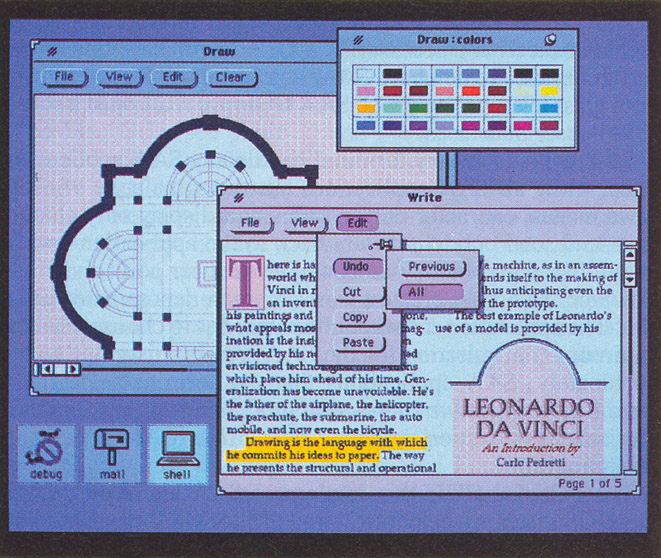 Photo 6: Open Windows, from Sun Microsystems, features the Open Look interface, which provides several enhancements to the classic windows, icons, and pull-down menus interface.