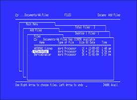 File interface of AppleWorks