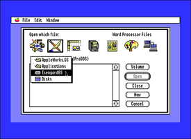 AppleWorks GS open file dialog