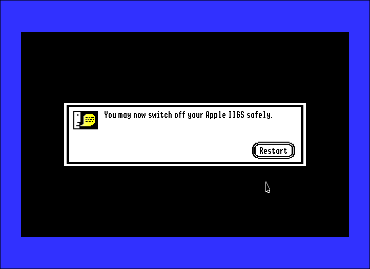 Apple IIGS System Software shut down