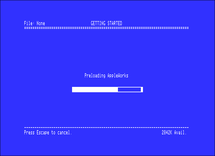 Loading AppleWorks
