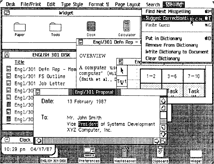 Figure 10. Lisa screen showing modeless application interaction