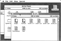 Figure 6. Overlapping windows. You can open several windows at once; the topmost window is the active window.