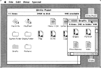 Figure 8. Small and large windows. Changing a windows size affects the amount of information visible at one time.