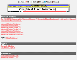 Early GUI Gallery from 1999 (you can see it yourself thanks to Internet Archive)