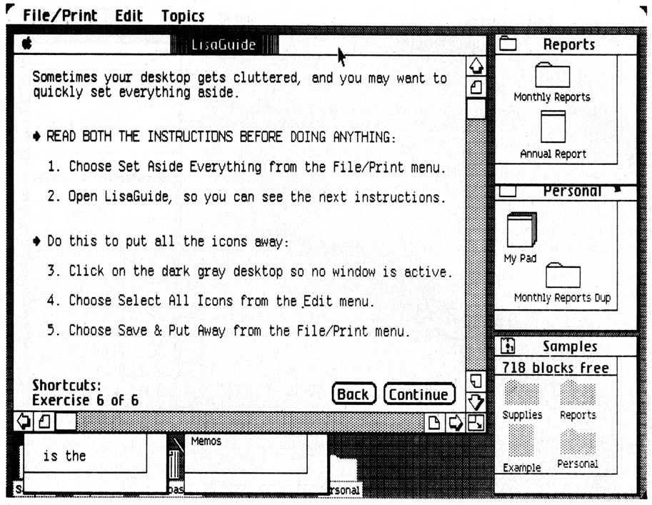 Figure 2. Executing Step 1 before reading Step 2 caused an exit from the tutorial without any hints about how to return. The “Do this...” heading attracted interest from learners before it was appropriate.