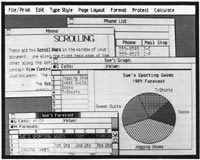 You may put as many different documents on Lisa’s desktop as you wish. Shown here are documents created with Lisa Calc, Lisa Graph, Lisa Word [sic!], and Lisa List