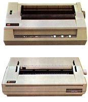 Dot-matrix printer (top) and letter-quality printer (bottom)