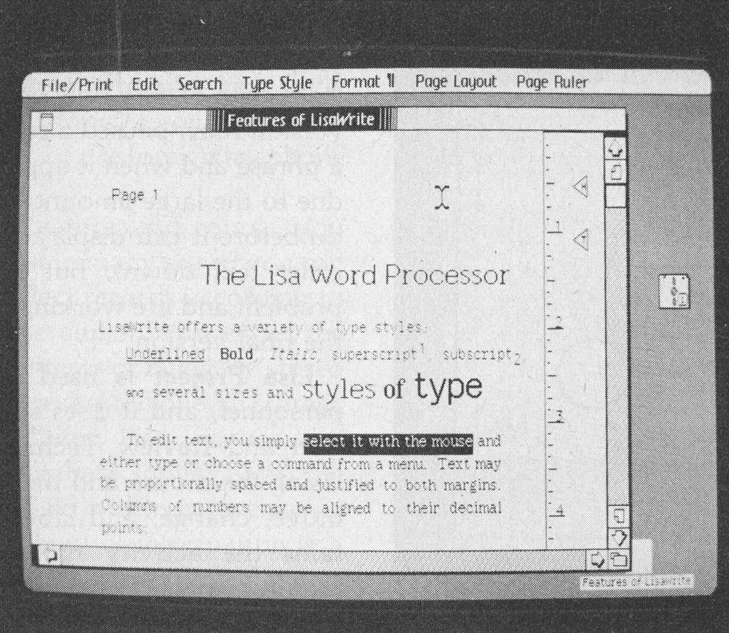 Photo 6: A document being prepared using Lisa Write.